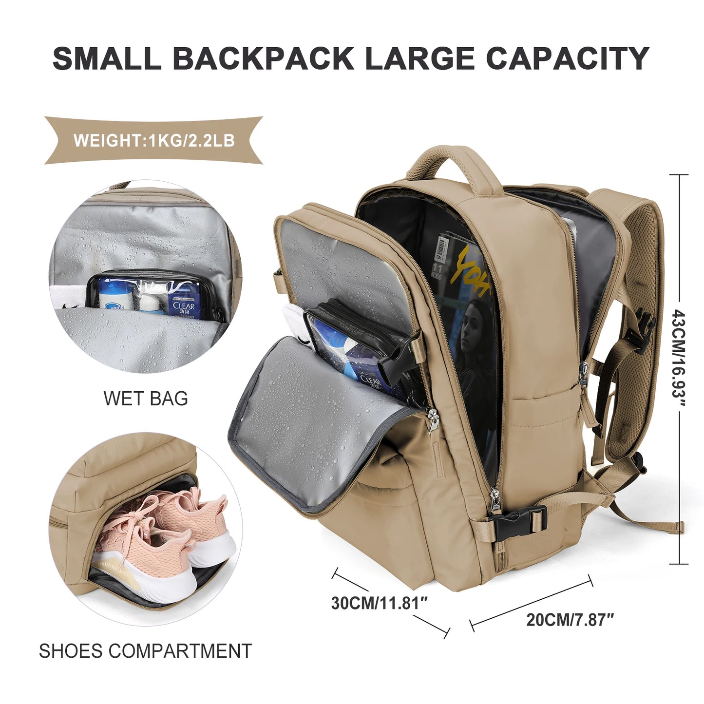 Backpack 40x30x20 Airplane, Ryanair Cabin Hand Luggage Backpack