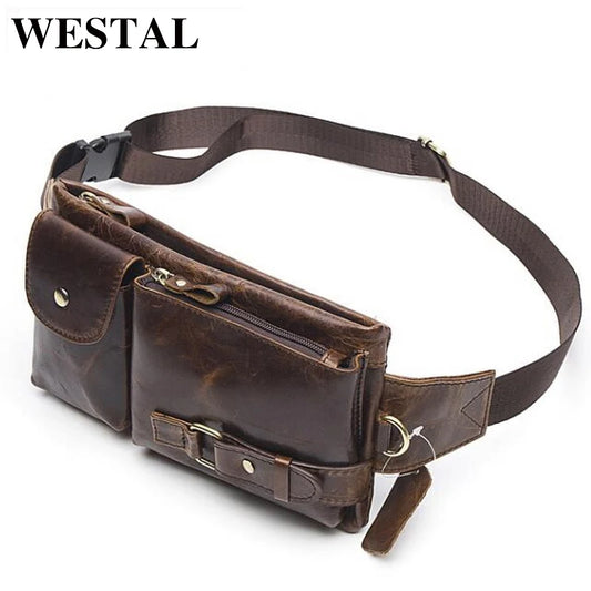 WESTAL Genuine Leather Waist Bags/Fanny Pack Belt Bag