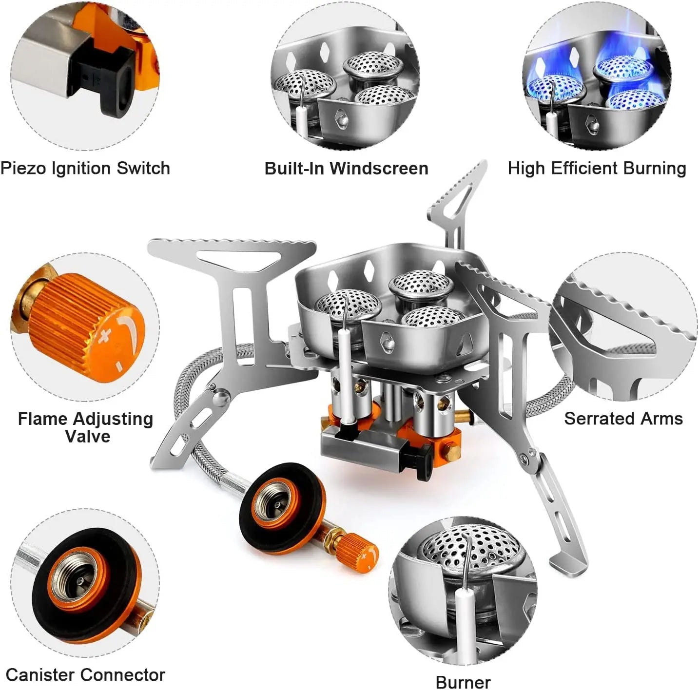 Wind Proof Camping Gas Stove - Burner, Portable