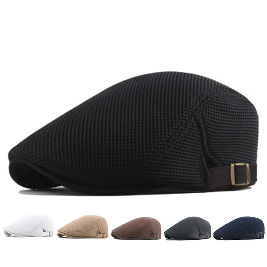 Men Mesh Ventilate Adjustable Flat Cap