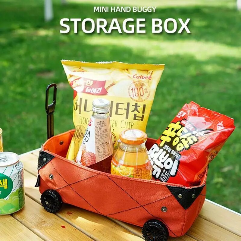 Foldable Outdoor Tissue Box Holder/Rolling Storage Cart