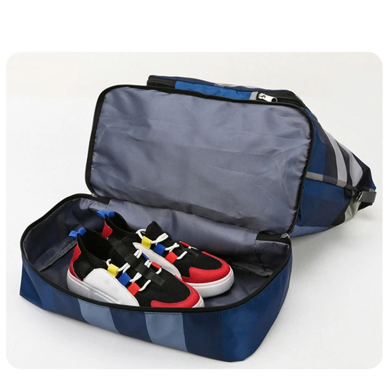 Foldable Unisex Dry Wet Separation Fitness Shoulder Bag with Shoes Compartment