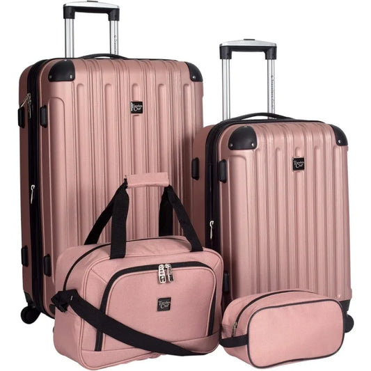 Travelers Club Expandable Midtown Hardside 4-Piece Luggage Set, Rose Gold