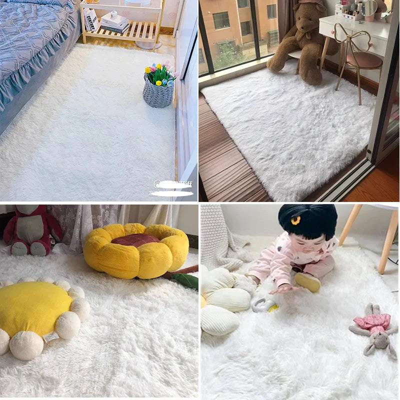 Furry Nordic Style Decoration Carpet Large Size Non Slip