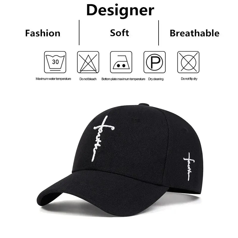 Fashion Faith Embroidery Baseball Cap Cotton Snapback Hat Unisex