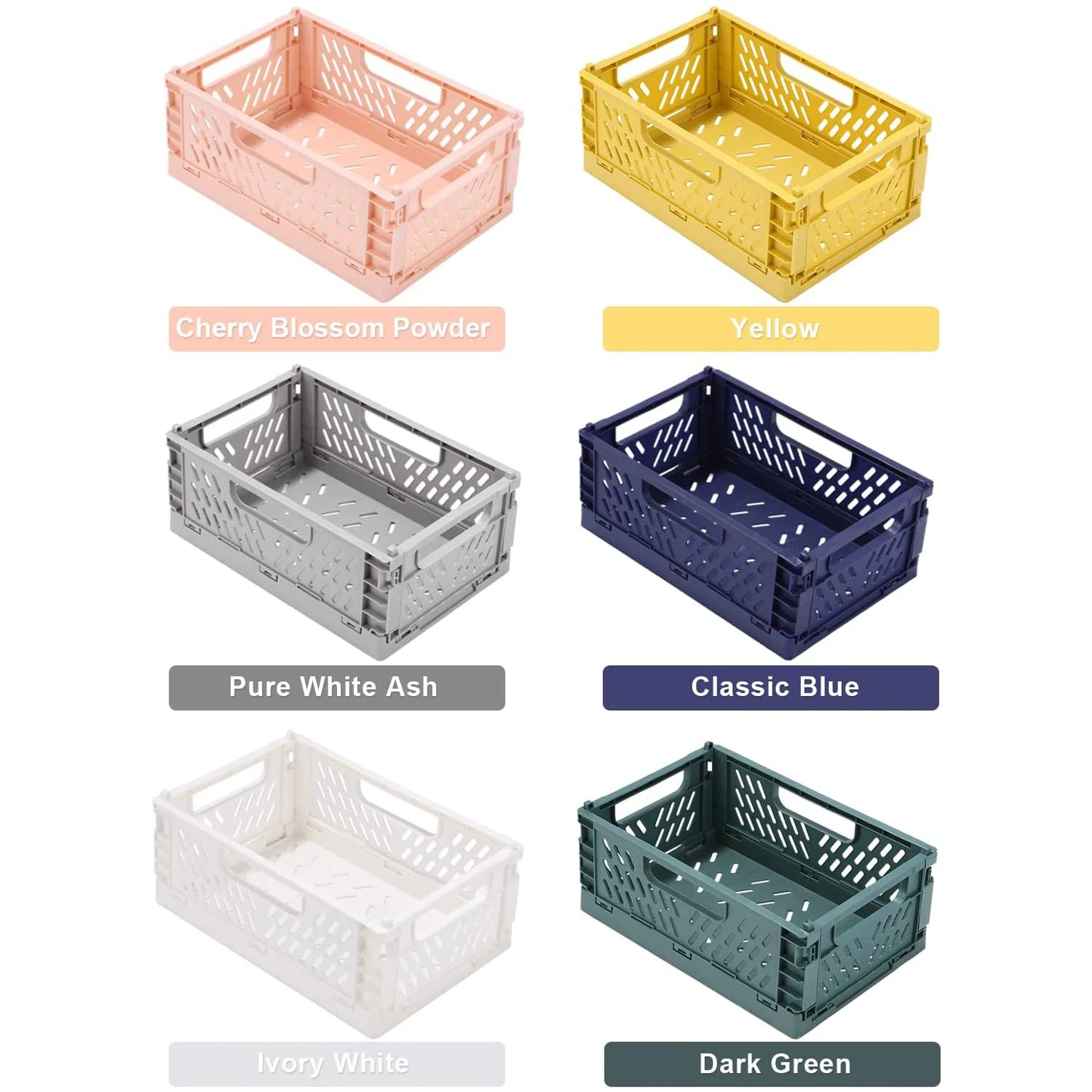 Plastic foldable storage basket